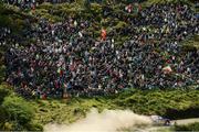 17 May 2025; Martinš Sesks and Renars Francis compete in their Ford Puma Rally 1 during day three of the FIA World Rally Championship Rally de Portugal in Porto, Portugal. Photo by Philip Fitzpatrick/Sportsfile