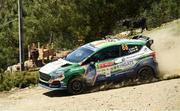 17 May 2025; Eammon Kelly and Conor Mohan compete in their Ford Fiesta Rally 3 during day three of the FIA World Rally Championship Rally de Portugal in Porto, Portugal. Photo by Philip Fitzpatrick/Sportsfile