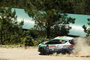 17 May 2025; Eammon Kelly and Conor Mohan compete in their Ford Fiesta Rally 3 during day three of the FIA World Rally Championship Rally de Portugal in Porto, Portugal. Photo by Philip Fitzpatrick/Sportsfile
