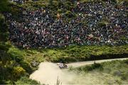 17 May 2025; Adrien Fourmaux and Alexandre Coria compete in their Hyundai i20 Rally 1  during day three of the FIA World Rally Championship Rally de Portugal in Porto, Portugal. Photo by Philip Fitzpatrick/Sportsfile