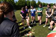 17 May 2025; LGFA Gaelic4Teens Ambassador Sinead Delahunty with participants during the 2025 ZuCar Gaelic4Teens Festival Day at the North Campus, University of Limerick, Limerick. Photo by Tom Beary/Sportsfile