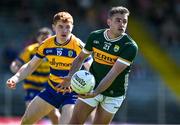 17 May 2025; Graham O'Sullivan of Kerry in action against Colm Neary of Roscommon during the GAA Football All-Ireland Senior Championship Round 1 match between Kerry and Roscommon at Fitzgerald Stadium in Killarney, Kerry. Photo by Brendan Moran/Sportsfile