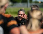 17 May 2025; Kilkenny captain Katie Power speaks with her teammates after the warm up before the Leinster Senior Camogie final match between Wexford and Kilkenny at Netwatch Cullen Park in Carlow. There are no match action pictures from this game at the request of the participating players. Photo by Michael P Ryan/Sportsfile