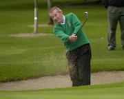 17 September 2004; Dick Barrett, Tralee Golf Club, plays from a bunker on the 18th. Bulmers Pierce Purcell Shield Final, Ballinrobe Golf Club v Tralee Golf Club, Shannon Golf Club, Shannon, Co. Clare. Picture credit; Ray McManus / SPORTSFILE