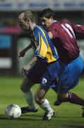 17 September 2004; Alan Kirby, Longford Town, in action against Alan Reilly, Drogheda United. eircom league, Premier Division, Drogheda United v Longford Town, United Park, Drogheda. Picture credit; David Maher / SPORTSFILE