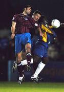 17 September 2004; Danny O' Connor, left, and John Flanagan, Drogheda United, in action against Eric Levine, Longford Town. eircom league, Premier Division, Drogheda United v Longford Town, United Park, Drogheda. Picture credit; David Maher / SPORTSFILE