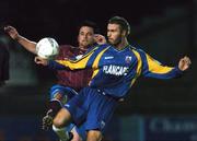 17 September 2004; Sean Dillon, Longford Town, in action against Tony Bird, Drogheda United. eircom league, Premier Division, Drogheda United v Longford Town, United Park, Drogheda. Picture credit; David Maher / SPORTSFILE