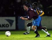 17 September 2004; Gavin Whelan, Drogheda United, in action against Eric Levine, Longford Town. eircom league, Premier Division, Drogheda United v Longford Town, United Park, Drogheda. Picture credit; David Maher / SPORTSFILE