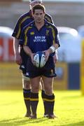 11 September 2004; Brian O'Meara, Leinster, prepares to kick for touch. Celtic League 2004-2005, Ulster v Leinster, Ravenhill Park, Belfast. Picture credit; Brendan Moran / SPORTSFILE