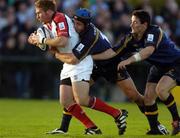 11 September 2004; Jonathan Bell, Ulster, in action against David Quinlan, and Brian O'Meara, right, Leinster. Celtic League 2004-2005, Ulster v Leinster, Ravenhill Park, Belfast. Picture credit; Brendan Moran / SPORTSFILE
