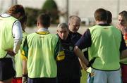 18 September 2004; International Rules manager Pete McGrath chats to his players during international Rules squad training, St. Clare's GAA Ground, Glasnevin, Dublin. Picture credit; Pat Murphy / SPORTSFILE