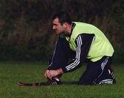 18 September 2004; Steven McDonell adjusts his boots during international Rules squad training, St. Clare's GAA Ground, Glasnevin, Dublin. Picture credit; Pat Murphy / SPORTSFILE