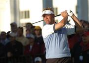 18 September 2004; Darren Clarke, Team Europe 2004, watches his drive from the 1st tee box during the Saturday Morning Four-Ball. 35th Ryder Cup Matches, Oakland Hills Country Club, Bloomfield Township, Michigan, USA. Picture credit; Matt Browne / SPORTSFILE