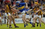 18 September 2004; Pat Buckley, Tipperary, in action against Peter Cleere, left, and Richie Power, Kilkenny. Erin All-Ireland U21 Hurling Championship Final, Kilkenny v Tipperary, Nowlan Park, Kilkenny. Picture credit; Damien Eagers / SPORTSFILE