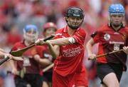 19 September 2004; Eimear O'Farrell, Cork, shots and scores her sides second goal. All-Ireland Junior Camogie Championship Final, Cork v Down, Croke Park, Dublin. Picture credit; Ray McManus / SPORTSFILE