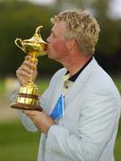 19 September 2004; Darren Clarke pictured with the Ryder Cup. 35th Ryder Cup Matches, Oakland Hills Country Club, Bloomfield Township, Michigan, USA. Picture credit; Matt Browne / SPORTSFILE