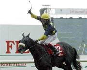 18 September 2004; Vinnie Roe, with Pat Smullen up, crosses the line to win the Irish Field St. Leger, The Curragh Racecourse, Co. Kildare. Picture credit; Sportsfile
