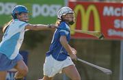 18 September 2004; Fiona Lanigan, Celbridge, in action against Breda Clark, Geraldines Portglenone. 31st Kilmacud Crokes All-Ireland Camogie Sevens Competition, Shield Final, Celbridge v Geraldines Portglenone, Kilmacud Crokes, Glenalbyn, Stillorgan, Dublin. Picture credit; Pat Murphy / SPORTSFILE