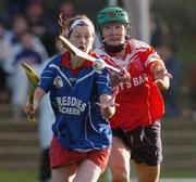 18 September 2004; Emma Carroll, St. Ibars, in action against Therese Maher, Athenry. 31st Kilmacud Crokes All-Ireland Camogie Sevens Competition, Division 1 Final, Athenry v St. Ibars, Kilmacud Crokes, Glenalbyn, Stillorgan, Dublin. Picture credit; Pat Murphy / SPORTSFILE
