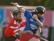 18 September 2004; Deirdre McMahon, St. Ibars, in action against Darelle Coen, Athenry. 31st Kilmacud Crokes All-Ireland Camogie Sevens Competition, Division 1 Final, Athenry v St. Ibars, Kilmacud Crokes, Glenalbyn, Stillorgan, Dublin. Picture credit; Pat Murphy / SPORTSFILE