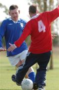 20 September 2004; Mark Mangle, left, Strewarts Hospital, Dublin, in action against Paddy O'Connor, Dublin, at the Special Olympics Leinster Perpetual Shield 11-a-side football competition sponsored by PEI, Ireland's leading medical and surgical sales, marketing and distribution company. Twenty teams from throughout Special Olympics Leinster participated . AUL Complex, Clonshaugh, Dublin. Picture credit; David Maher / SPORTSFILE
