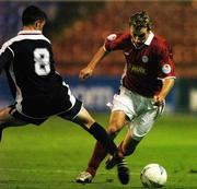 20 September 2004; Ollie Cahill, Shelbourne, in action against Keith Fahy, St. Patrick's Athletic. eircom league, Premier Division, Shelbourne v St. Patrick's Athletic, Tolka Park, Dublin. Picture credit; David Maher / SPORTSFILE