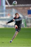 10 October 2013; Ulster's  Paddy Jackson practises his kicking during squad training ahead of their Heineken Cup, Pool 5, Round 1, match against Leicester Tigers on Friday. Ulster Rugby Squad Training, Ravenhill Stadium, Belfast, Co. Antrim. Picture credit: Oliver McVeigh / SPORTSFILE