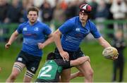 12 October 2013; Peter Howard, Leinster, is tackled by Evan McGrath, Connacht. Under 18 Club Interprovincial, Connacht v Leinster, Sportsground, Galway. Picture credit: Diarmuid Greene / SPORTSFILE