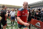 12 October 2013; Munster's Paul O'Connell leaves the pitch after defeat to Edinburgh. Heineken Cup 2013/14, Pool 6, Round 1, Edinburgh v Munster, Murrayfield, Edinburgh, Scotland.  Picture credit: Brendan Moran / SPORTSFILE