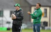 12 October 2013; Connacht backs coach Dan Parks, right, along with head coach Eamonn Molloy. Under 18 Club Interprovincial, Connacht v Leinster, Sportsground, Galway. Picture credit: Diarmuid Greene / SPORTSFILE