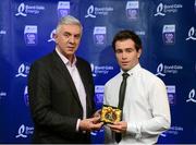 12 October 2013; The left corner back on the inaugural Bord Gáis Energy Under 21 Team of the Year is Brian Kennedy, Kilkenny. The St. Lachtains clubman was inspirational as Kilkenny reached the Leinster Final. Pictured with Brian is Ger Cunningham, Bord Gáis Energy Ambassador and Team of the Year Judge. Bord Gáis Energy All-Ireland GAA Hurling Under 21 Team of the Year Awards, Croke Park, Dublin. Photo by Sportsfile