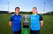 19 May 2025; Fairview Rangers AFC captain Shane Duggan, left, and North End United FC captain Paul Murphy during the FAI Junior Cup media day at FAI HQ in Dublin. Photo by Ben McShane/Sportsfile