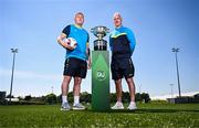 19 May 2025; North End United FC captain Paul Murphy, left, and North End United FC manager Gary Dempsey during the FAI Junior Cup media day at FAI HQ in Dublin. Photo by Ben McShane/Sportsfile