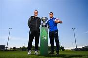 19 May 2025; Fairview Rangers AFC manager Mick Shiel, left, and Fairview Rangers AFC captain Shane Duggan during the FAI Junior Cup media day at FAI HQ in Dublin. Photo by Ben McShane/Sportsfile