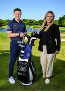19 May 2025; Irish Professional Golfer Conor Purcell joined Yoplait Ireland and the AMGEN Irish Open to announce details of a new 3 year partnership today. The partnership will make Yoplait SKYR the official Yogurt of the AMGEN Irish Open which takes place this year from 4th-7th September at The K Club in Straffan, Kildare. Pictured are Irish Professional Golfer Conor Purcell, left, and Yoplait Senior Brand Manager Deirdre Lowry. Photo by Seb Daly/Sportsfile