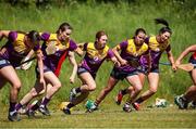 17 May 2025; Wexford players warm up before the Leinster Senior Camogie final match between Wexford and Kilkenny at Netwatch Cullen Park in Carlow. There are no match action pictures from this game at the request of the participating players. Photo by Michael P Ryan/Sportsfile