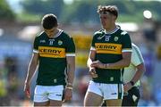 17 May 2025; Seán O'Shea, left, and David Clifford of Kerry after the GAA Football All-Ireland Senior Championship Round 1 match between Kerry and Roscommon at Fitzgerald Stadium in Killarney, Kerry. Photo by Brendan Moran/Sportsfile