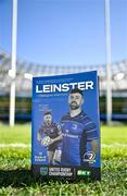 17 May 2025; A general view of the match programme before the United Rugby Championship match between Leinster and Glasgow Warriors at the Aviva Stadium in Dublin. Photo by Sam Barnes/Sportsfile