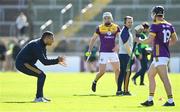 17 May 2025; Wexford manager Keith Rossiter with his players before the Leinster GAA Hurling Senior Championship Round 4 match between Wexford and Offaly at Chadwicks Wexford Park in Wexford. Photo by Matt Browne/Sportsfile
