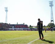 17 May 2025; Bohemians manager Alban Hysa during the SSE Airtricity Women's Premier Division match between Bohemians and Shamrock Rovers at Dalymount Park in Dublin. Photo by Thomas Flinkow/Sportsfile