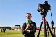 17 May 2025; Shamrock Rovers manager Collie O'Neill is interviewed after his side's victory in the SSE Airtricity Women's Premier Division match between Bohemians and Shamrock Rovers at Dalymount Park in Dublin. Photo by Thomas Flinkow/Sportsfile