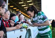 17 May 2025; Aine O'Gorman of Shamrock Rovers with supporters after the SSE Airtricity Women's Premier Division match between Bohemians and Shamrock Rovers at Dalymount Park in Dublin. Photo by Thomas Flinkow/Sportsfile