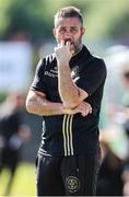 17 May 2025; Bohemians manager Alban Hysa during the SSE Airtricity Women's Premier Division match between Bohemians and Shamrock Rovers at Dalymount Park in Dublin. Photo by Thomas Flinkow/Sportsfile