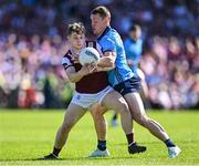 17 May 2025; Johnny McGrath of Galway in action against Con O'Callaghan of Dublin during the GAA Football All-Ireland Senior Championship Round 1 match between Galway and Dublin at Pearse Stadium in Galway. Photo by Piaras Ó Mídheach/Sportsfile