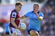 17 May 2025; Johnny McGrath of Galway in action against Con O'Callaghan of Dublin during the GAA Football All-Ireland Senior Championship Round 1 match between Galway and Dublin at Pearse Stadium in Galway. Photo by Piaras Ó Mídheach/Sportsfile