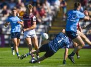 17 May 2025; Cian Hernon of Galway has shot saved by Stephen Cluxton of Dublin during the GAA Football All-Ireland Senior Championship Round 1 match between Galway and Dublin at Pearse Stadium in Galway. Photo by John Sheridan/Sportsfile