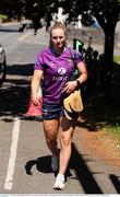 17 May 2025; Joanne Dillion of Wexford arrives before the Leinster Senior Camogie final match between Wexford and Kilkenny at Netwatch Cullen Park in Carlow. There are no match action pictures from this game at the request of the participating players. Photo by Michael P Ryan/Sportsfile
