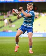 17 May 2025; Fintan Gunne of Leinster warms up before the United Rugby Championship match between Leinster and Glasgow Warriors at the Aviva Stadium in Dublin. Photo by Ramsey Cardy/Sportsfile
