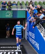17 May 2025; Robbie Henshaw of Leinster walks out for the warm up before the United Rugby Championship match between Leinster and Glasgow Warriors at the Aviva Stadium in Dublin. Photo by Ramsey Cardy/Sportsfile