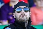 17 May 2025; A spectator watches the game during the Leinster Senior Camogie final match between Wexford and Kilkenny at Netwatch Cullen Park in Carlow. There are no action pictures from this game at the request of the players. Photo by Michael P Ryan/Sportsfile